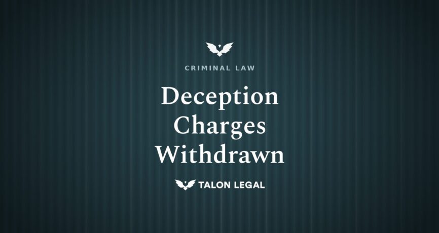 Deception Charges Withdrawn