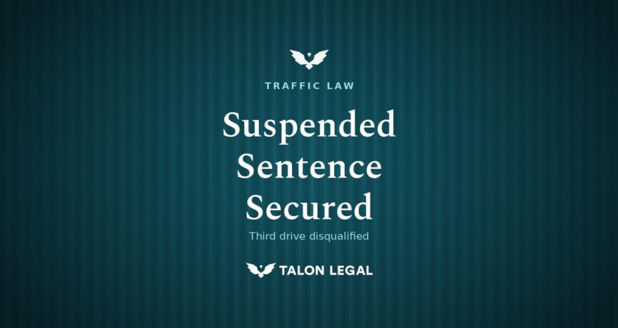 Third Subsequent Drive Disqualified Suspended Sentence Secured